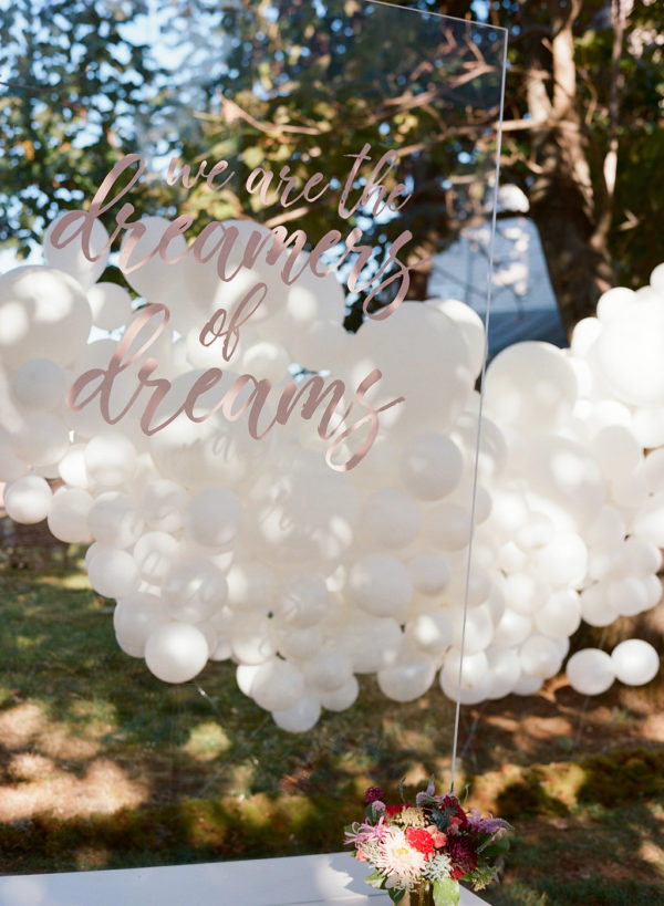 dreams, balloons, calligraphy, Dc wedding planner, Pamela Barefoot Designs