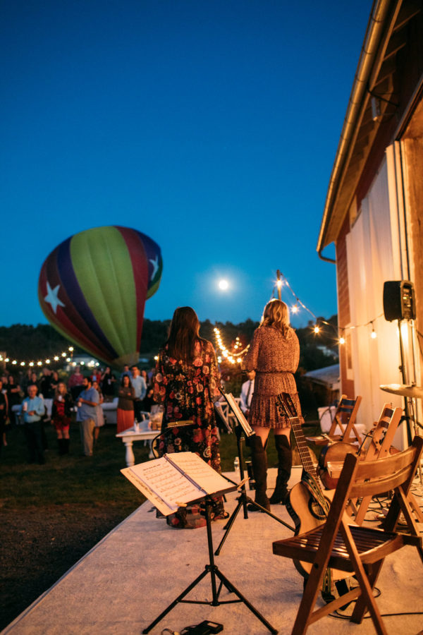 toast, welcome, hot air balloon, party, field party, fall party, pamela barefoot events