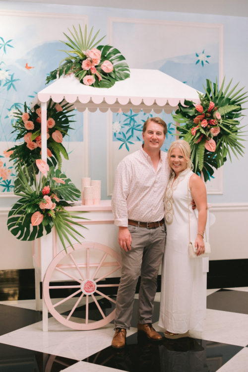 tropical party, ice cream cart, bride and groom, the Greenbrier wedding, Pamela Barefoot Events, Eric Kelley, summer wedding 
