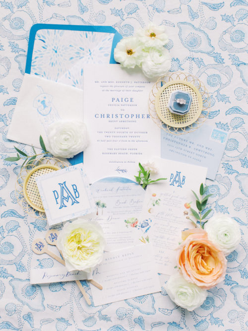 wedding invitations, wedding paper, flat lay, wedding ring, wedding monogram, india amory