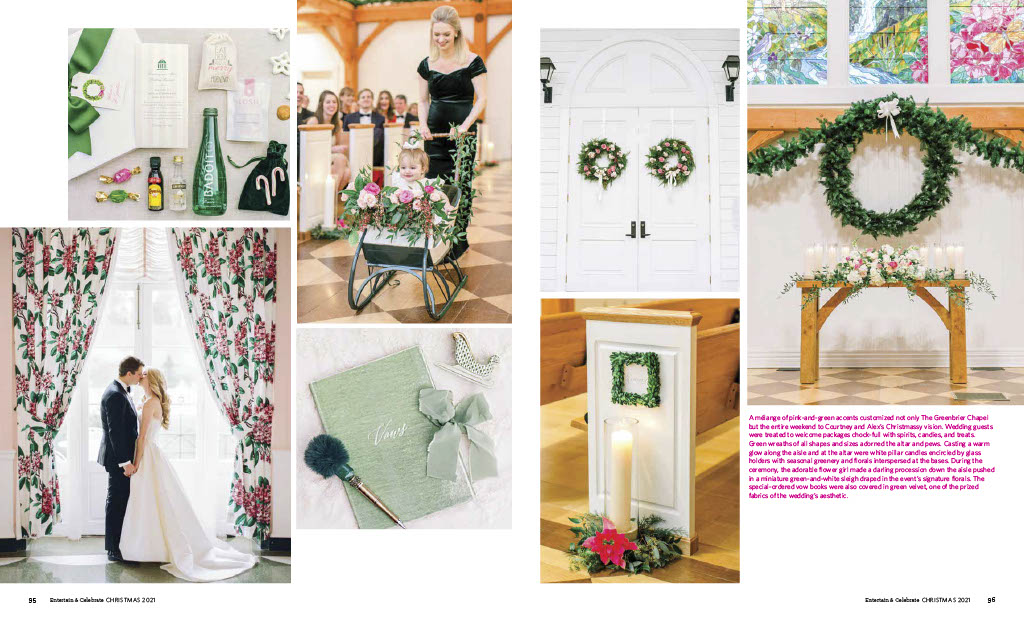 Greenbrier wedding, Style Me Pretty, Virginia wedding planner, Christmas wedding flowers, winter wedding details