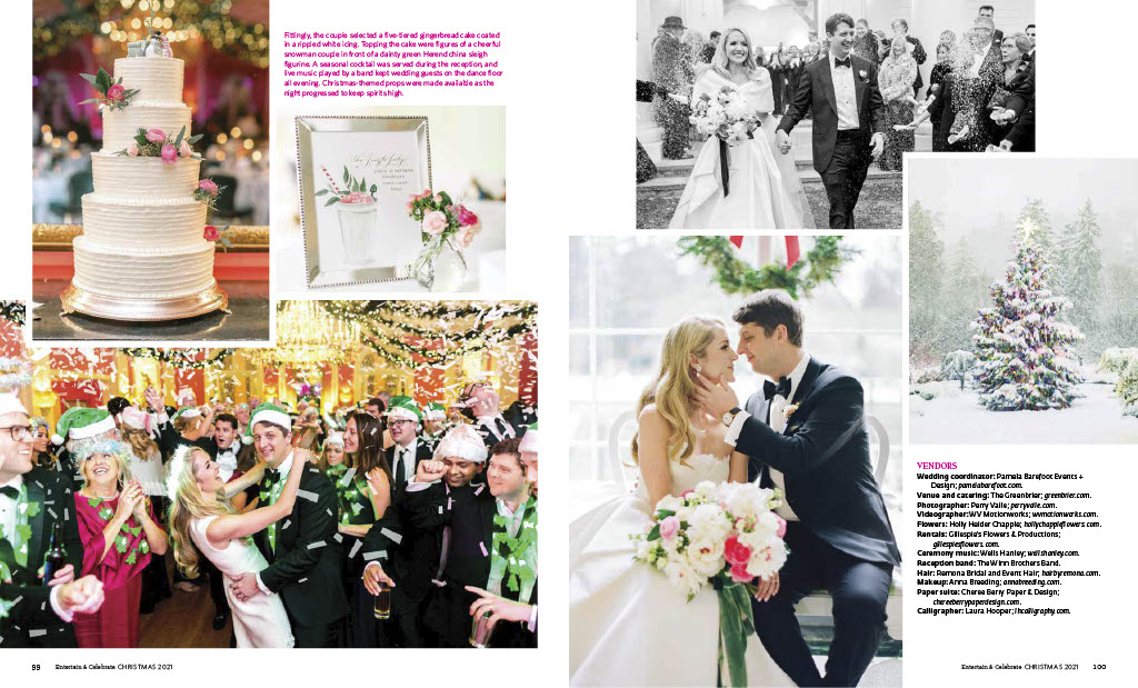 winter wedding cake, winter bridal inspiration, snowy wedding, wedding exit, bride and groom, holiday wedding inspiration 