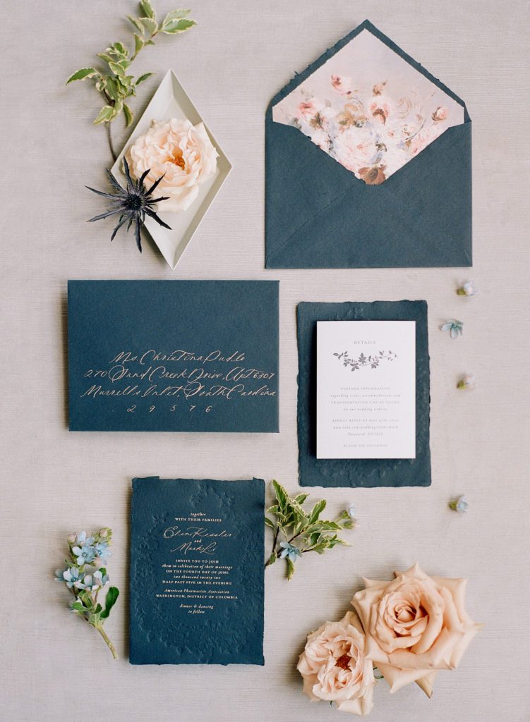 wedding invitations, wedding paper, blue wedding, wedding design, custom wedding, wedding calligraphy 