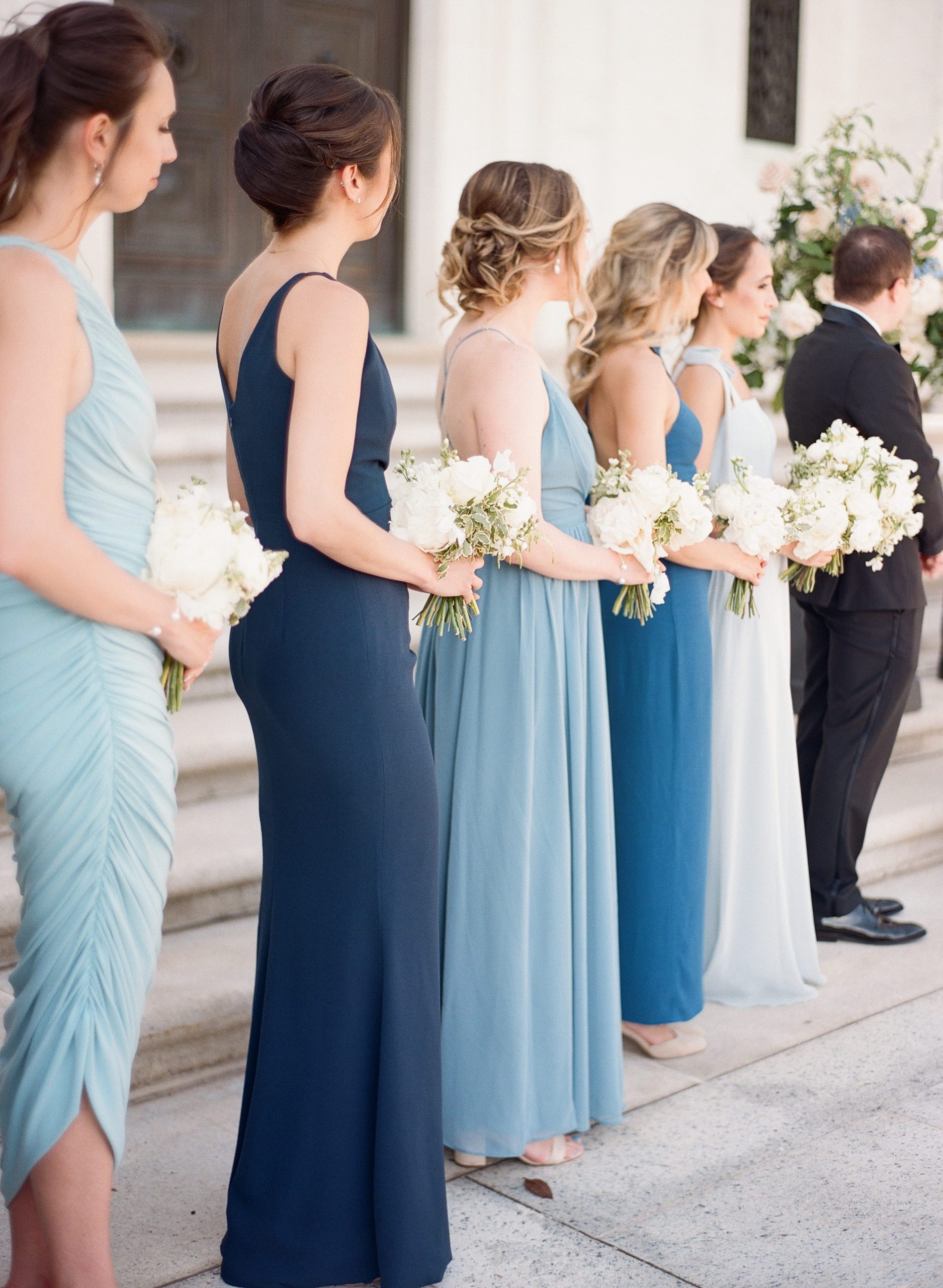 bridesmaid dresses, blue wedding, DC wedding, wedding ceremony
